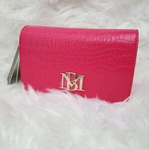 BADGLEY MISCHKA Faux Croc Crossbody Clutch Chain Bag Pink